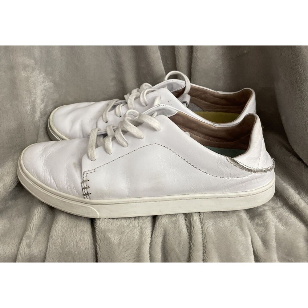 OluKai Womens 6.5 ‎ Li'lli White Leather Sneakers